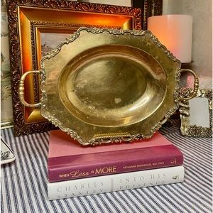 Ornate Brass Handled Tray